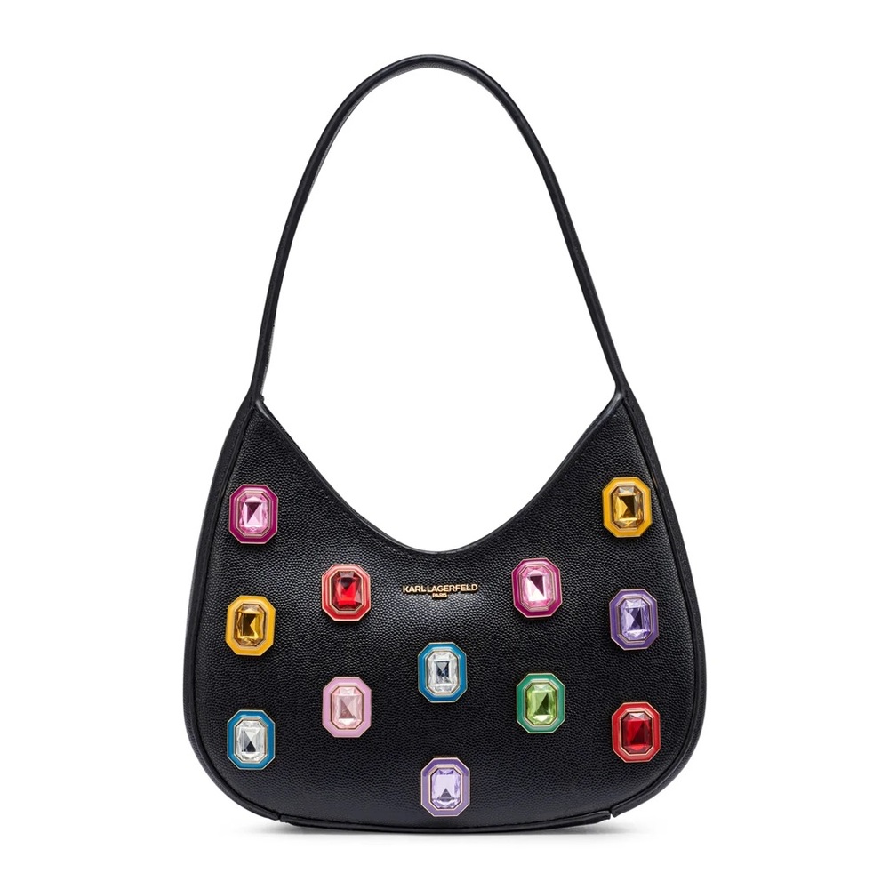 Karl Lagerfeld shoulder bag with Colorful Gem Accents